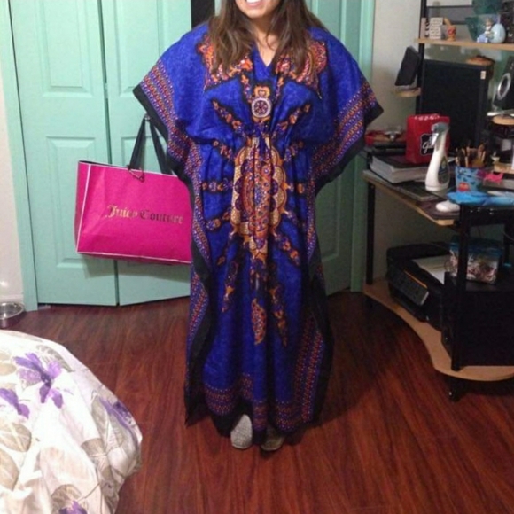 New Tan and Bronze Kaftan Abaya Cover-up Dress - Picture 11 of 12